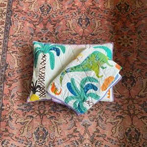 Crate&Barrel Dinosaur Toddler Quilt and Sham